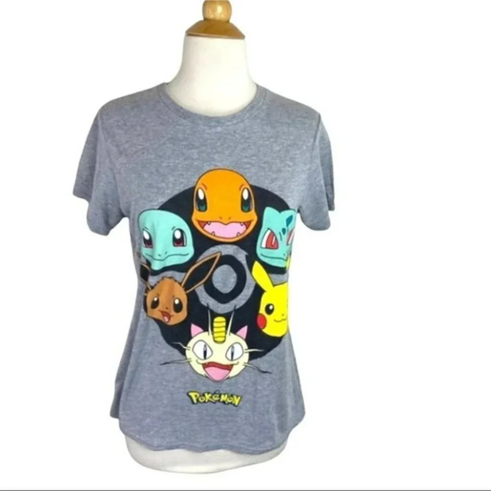 Pokémon S gray multi-characters t-shirt